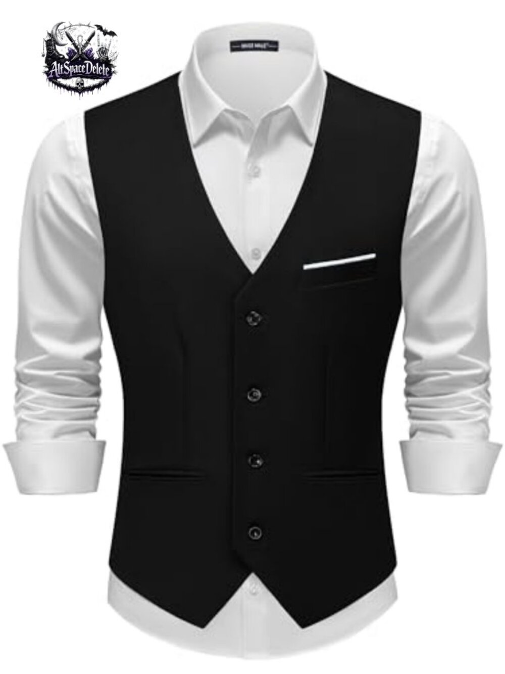 Slim Fit Suit Vest Waistcoat 80% Polyester 20% Viscose Business Formal